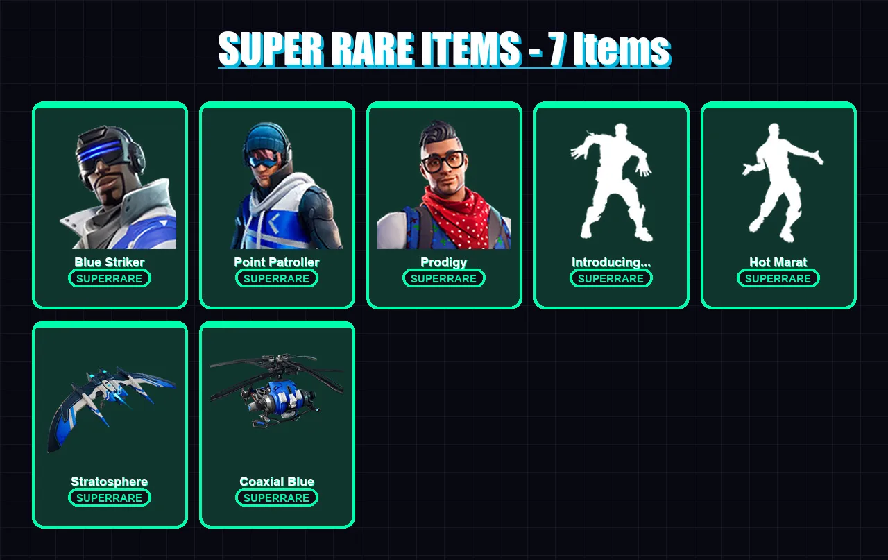 [PC/XBOX/PSN] | Blue Striker | Point Patroller | Prodigy | Drift | Redline | 7 skin | 7 pickaxe | 15 emote | 13 glider | Lv140