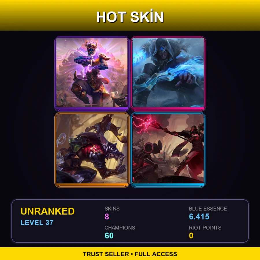 LAN | Lv37 | Unranked | 8 Skin | 60 Champ — Creator Viktor