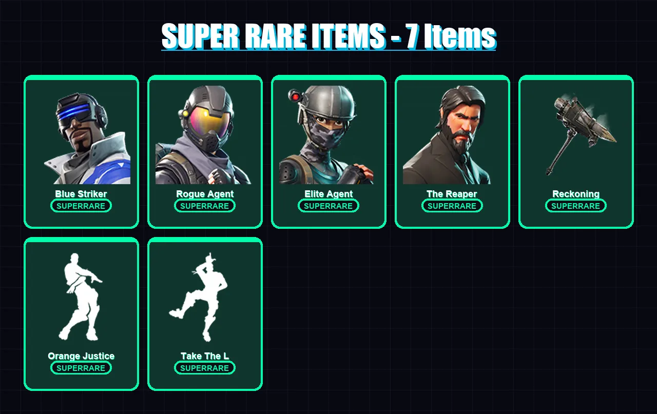 [PC/XBOX] | Blue Striker | Rogue Agent | Elite Agent | The Reaper | Valor | 23 skin | 13 pickaxe | 21 emote | 18 glider | Lv246