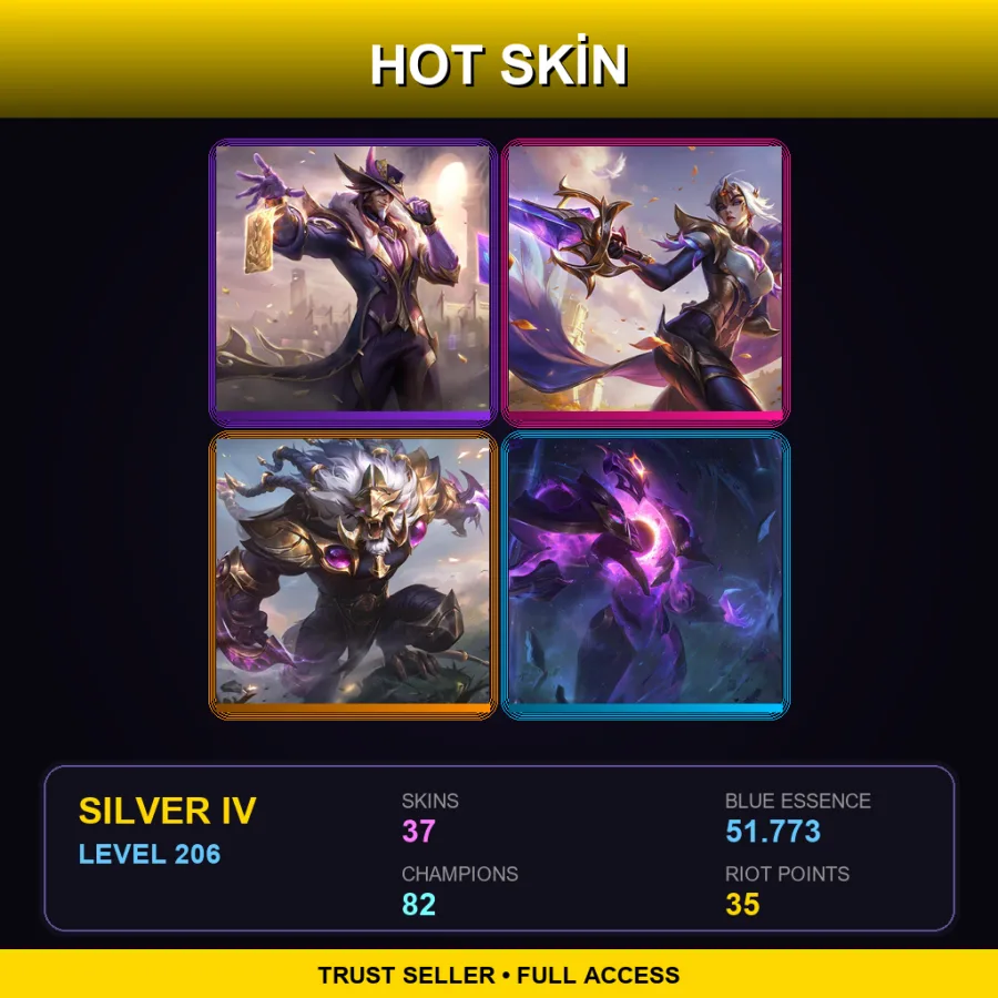 EUNE | Lv206 | Silver IV | 37 Skin | 82 Champ