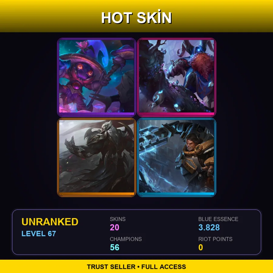 LAS | Lv67 | Unranked | 20 Skin | 56 Champ — Sanguine Garen