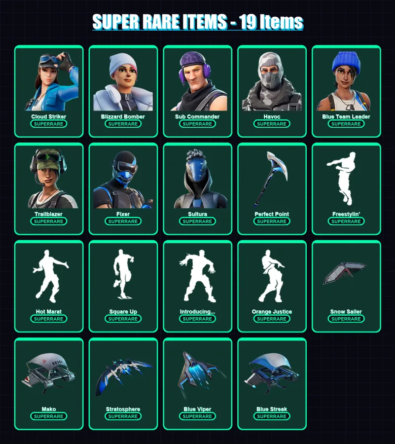 [PS4/PS5/XBOX/PC] | Cloud Striker | Blizzard Bomber | Sub Commander | 96 skin | Lv1543