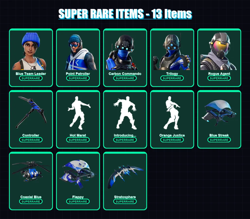 [PS4/PS5/XBOX/PC] | Blue Team Leader | Point Patroller | Carbon Commando | 124 skin | Lv1698
