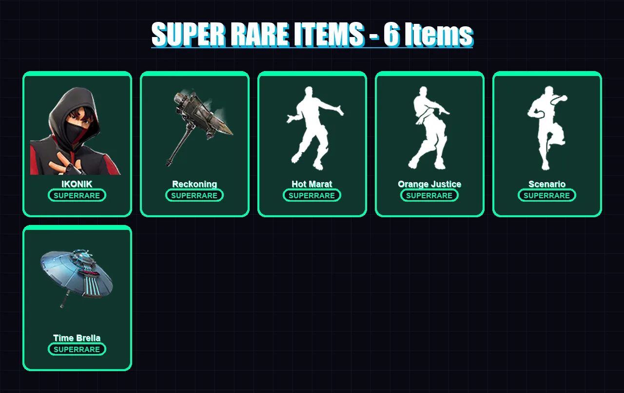 [PS4/PS5/XBOX/PC] | IKONIK | Hybrid | Calamity | Carbide | Blackheart | 15 skin | 41 pickaxe | 53 emote | 41 glider | Lv773