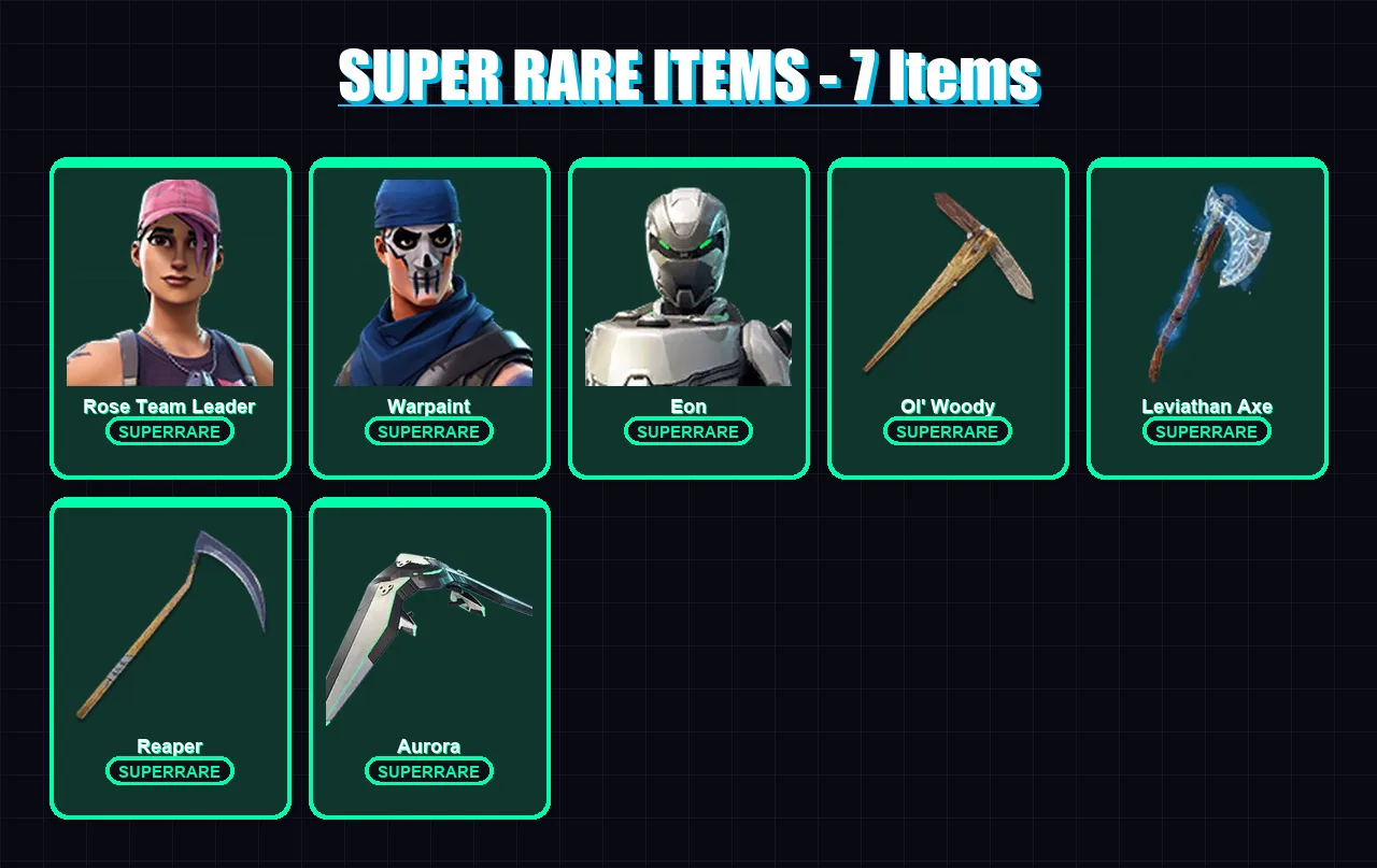 [PC/PSN] | Rose Team Leader | Warpaint | Eon | Fusion | Valeria | 87 skin | 159 pickaxe | 119 emote | 127 glider | Lv2319