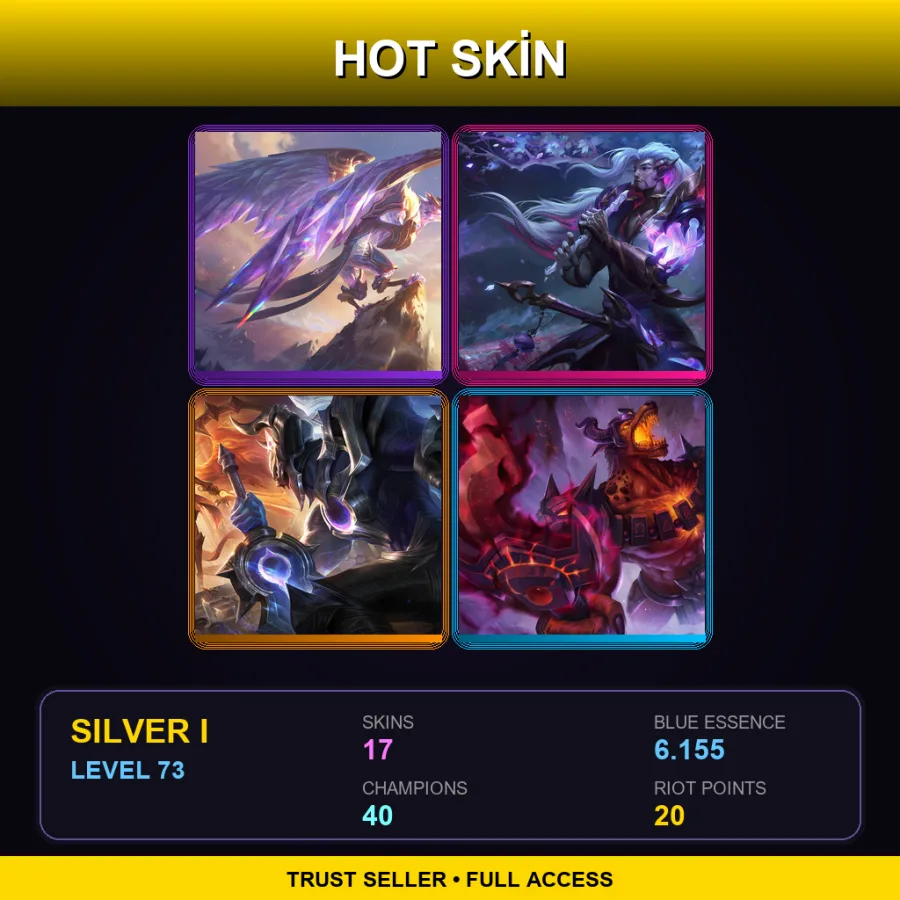 EUNE | Lv73 | Silver I | 17 Skin | 40 Champ