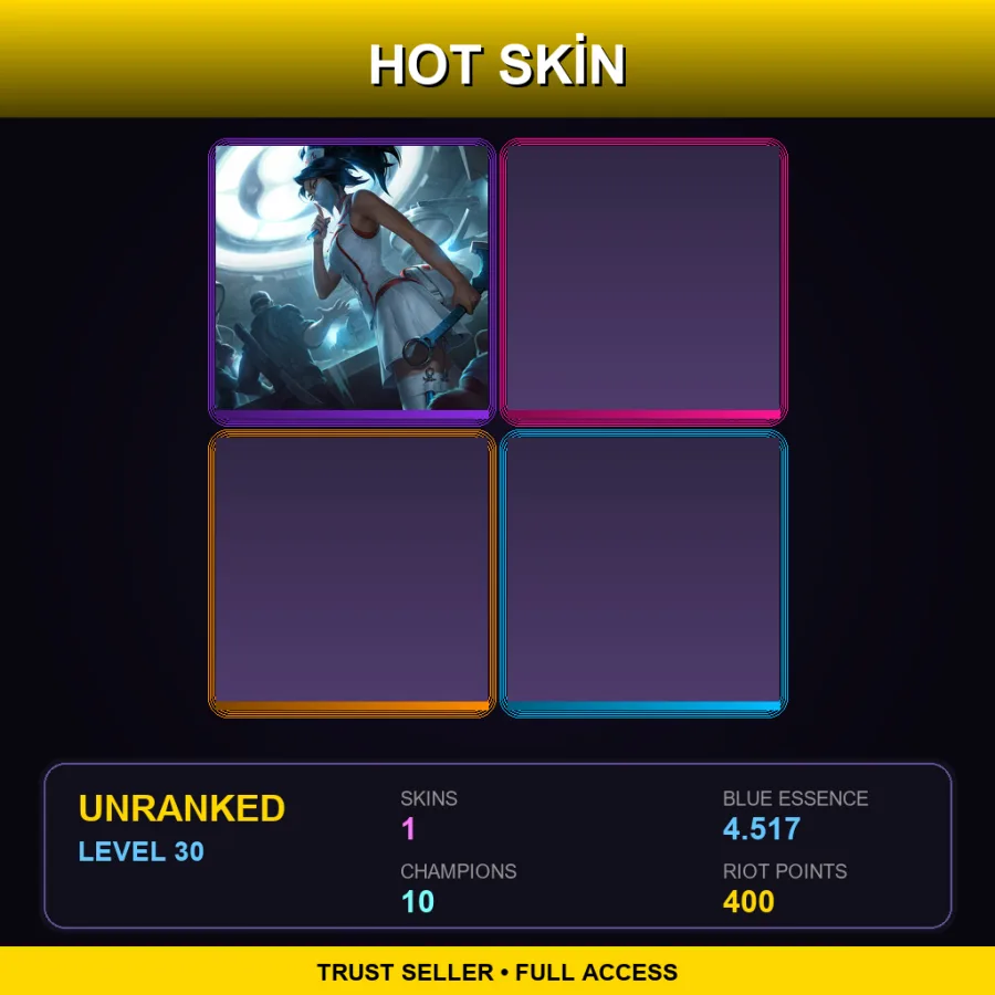 LAS | Lv30 | Unranked | 1 Skin | 10 Champ — LoL account