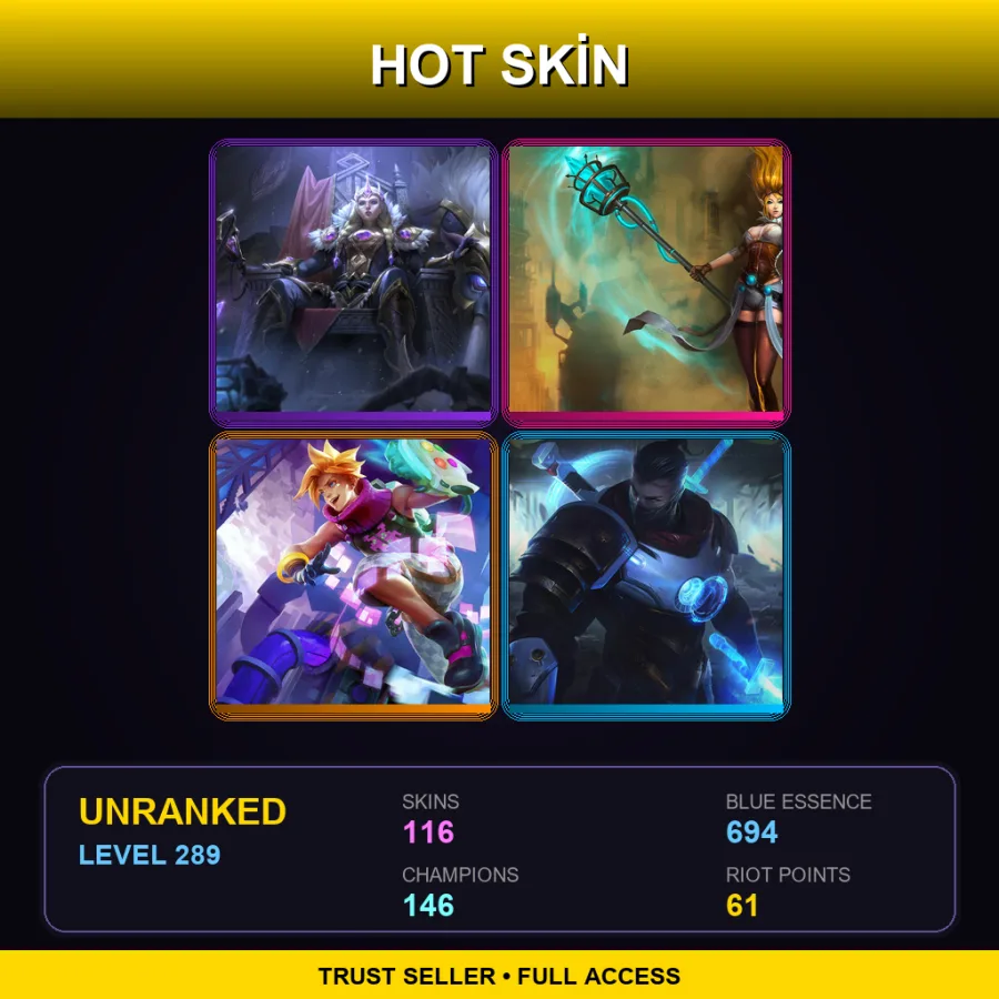 BR | Lv289 | Unranked | 116 Skin | 146 Champ