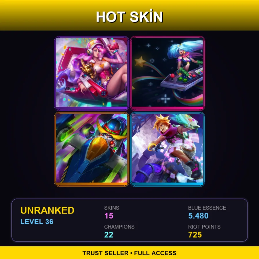 NA | Lv36 | Unranked | 15 Skin | 22 Champ