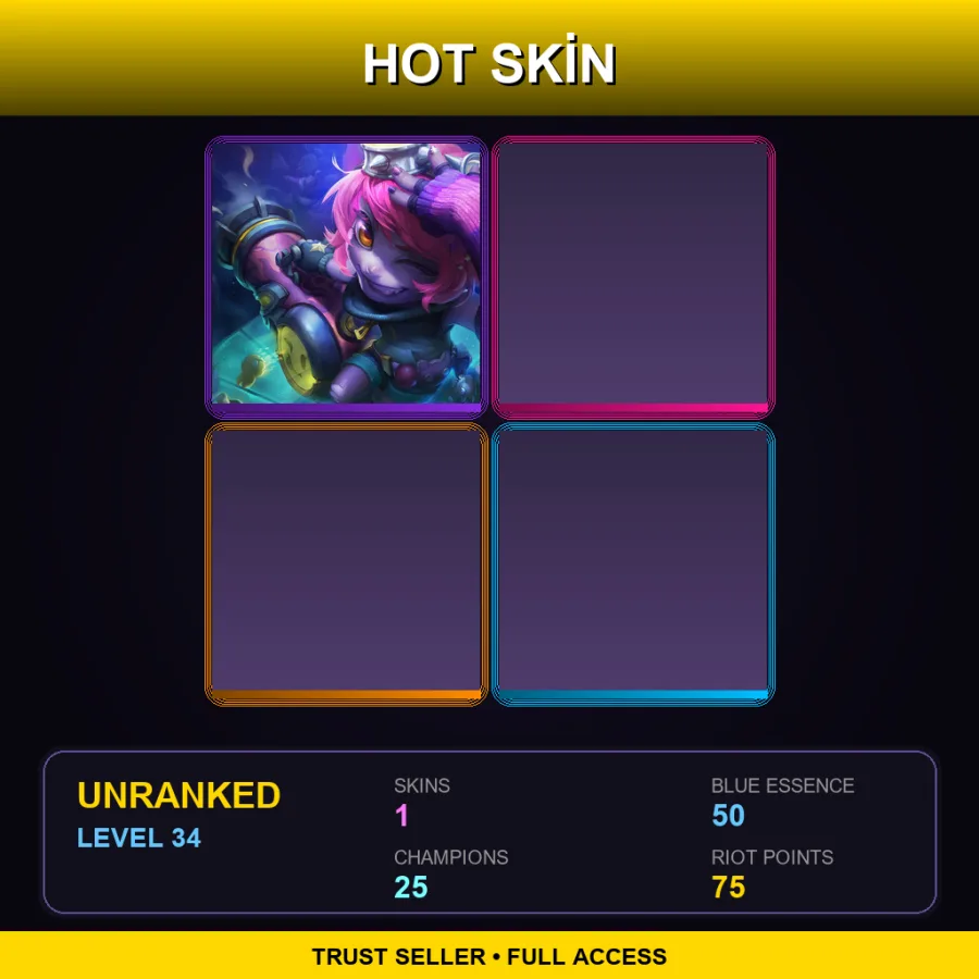 EUW | Lv34 | Unranked | 1 Skin | 25 Champ
