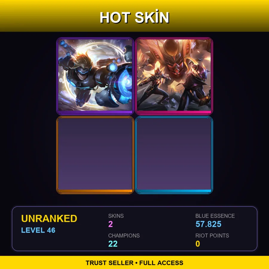NA | Lv46 | Unranked | 2 Skin | 22 Champ