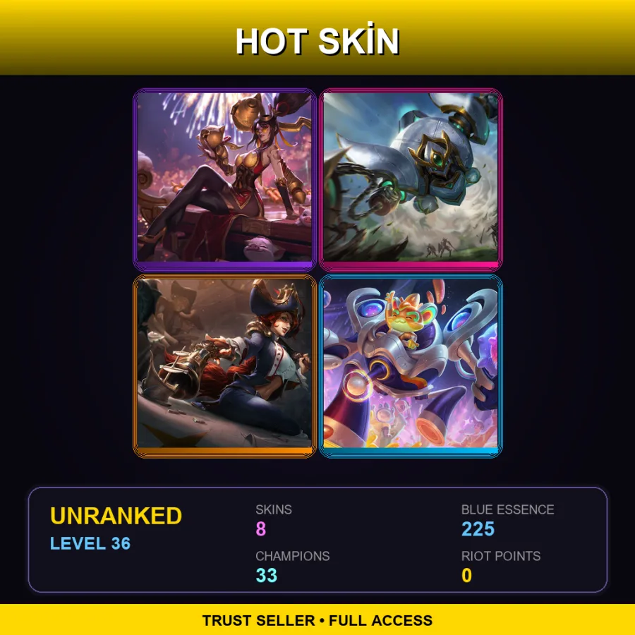 EUNE | Lv36 | Unranked | 8 Skin | 33 Champ