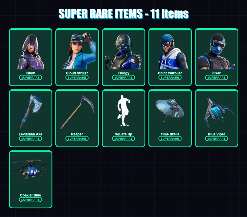 [PC/XBOX/PSN] | Glow | Cloud Striker | Trilogy | Point Patroller | Fixer | 103 skin | 93 pickaxe | 96 emote | 90 glider | Lv1481 — Fortnite account