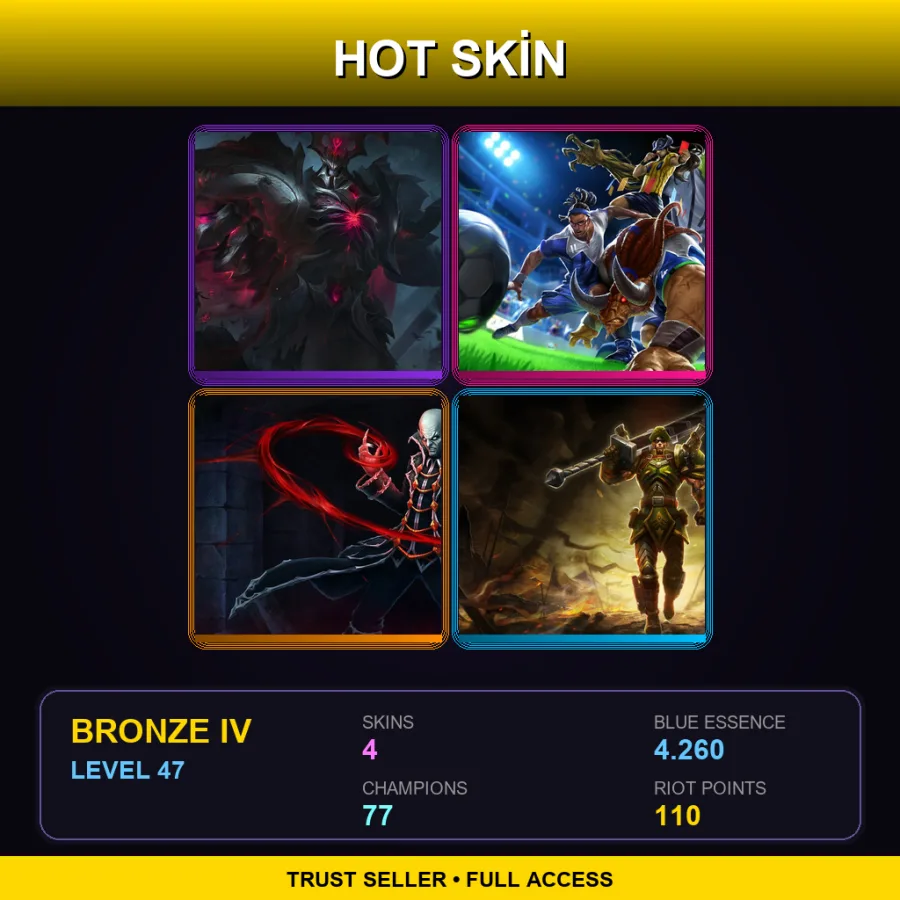 TR | Lv47 | Bronze IV | 4 Skin | 77 Champ