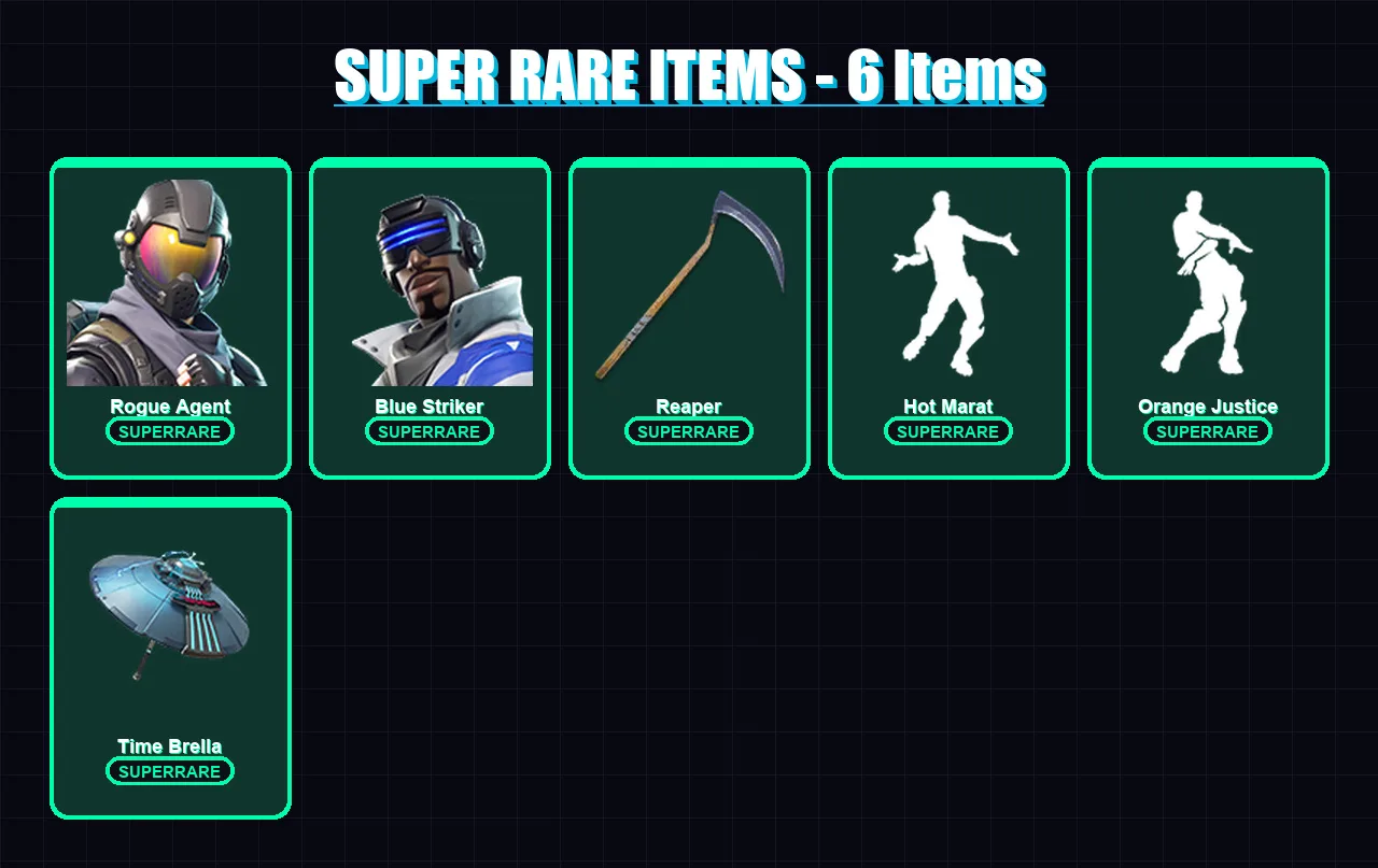 [PC/XBOX/PSN] | Rogue Agent | Blue Striker | Gear Specialist Maya | Omegarok | Kado Thorne | 103 skin | 112 pickaxe | 87 emote | 95 glider | Lv1377