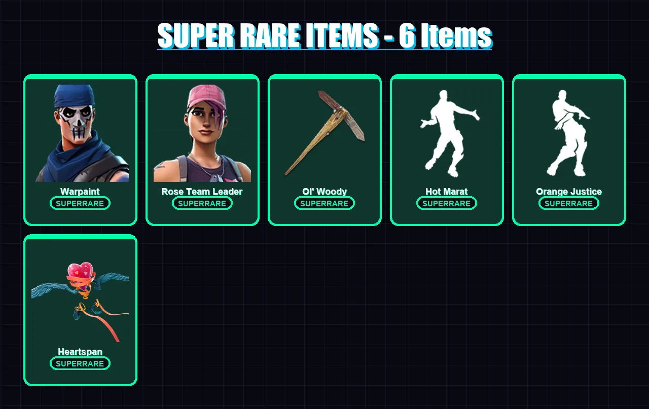 [PC/XBOX/PSN] | Warpaint | Rose Team Leader | Luxe | Zenith | Lynx | 23 skin | 27 pickaxe | 39 emote | 26 glider | Lv319