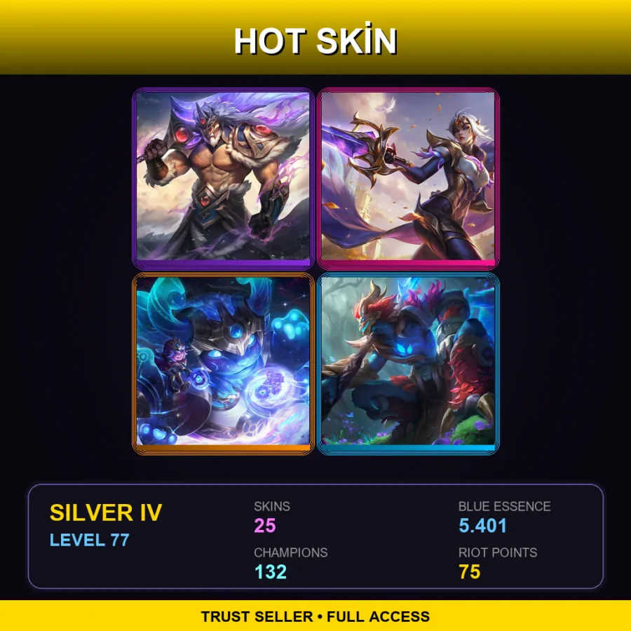 VN | Lv77 | Silver IV | 25 Skin | 132 Champ