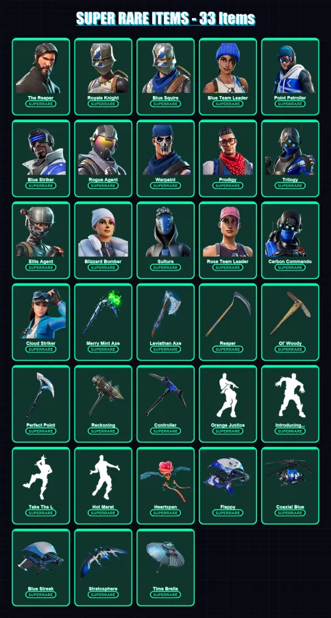 [PS4/PS5/XBOX/PC] | The Reaper | Royale Knight | Blue Squire | 236 skin | Lv1835 — Fortnite account