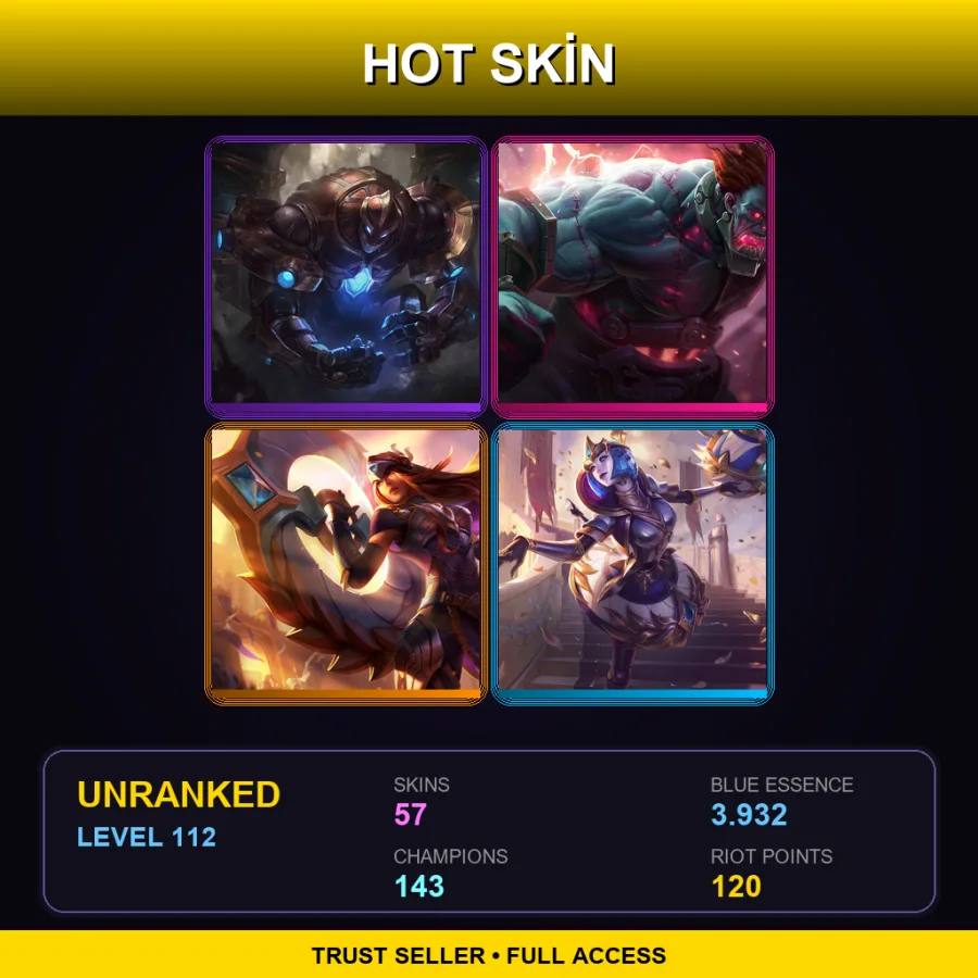 TR | Lv112 | Unranked | 57 Skin | 143 Champ