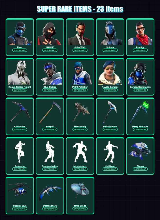[PC] | Fixer | IKONIK | John Wick | Sultura | Prodigy | 117 skin | 135 pickaxe | 102 emote | 113 glider | Lv1548