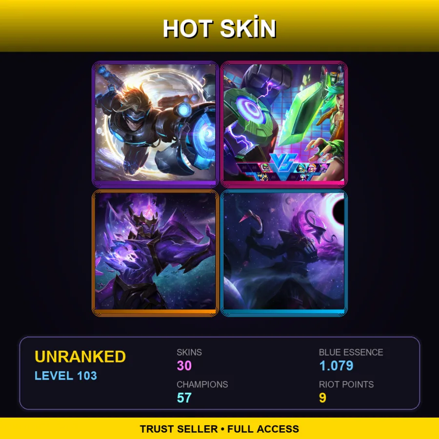 VN | Lv103 | Unranked | 30 Skin | 57 Champ