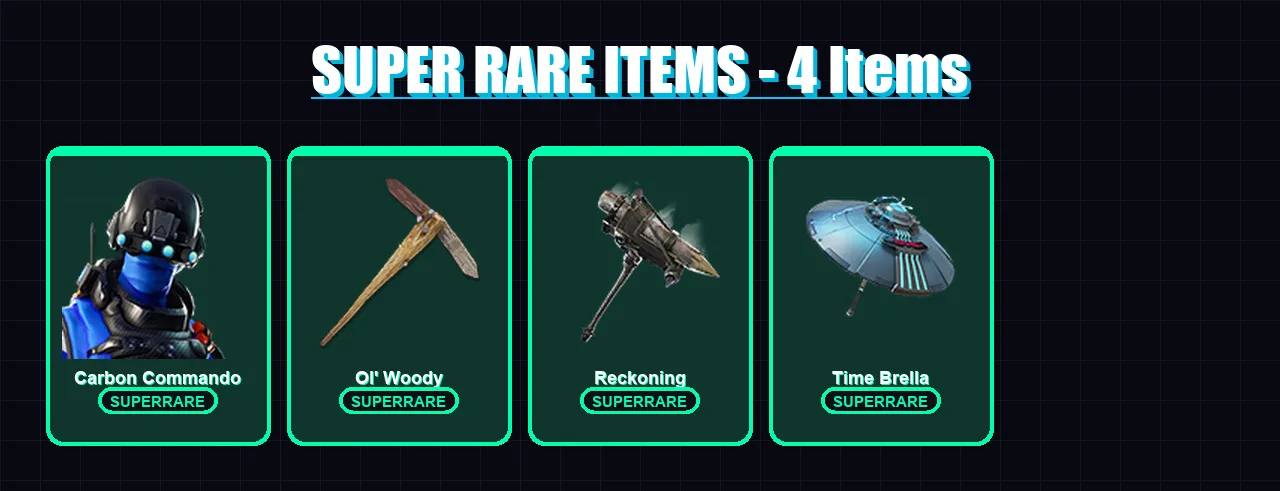 [PC] | Carbon Commando | Rox | Sentinel | Calamity | Lt. Evergreen | 22 skin | 34 pickaxe | 34 emote | 47 glider | Lv587