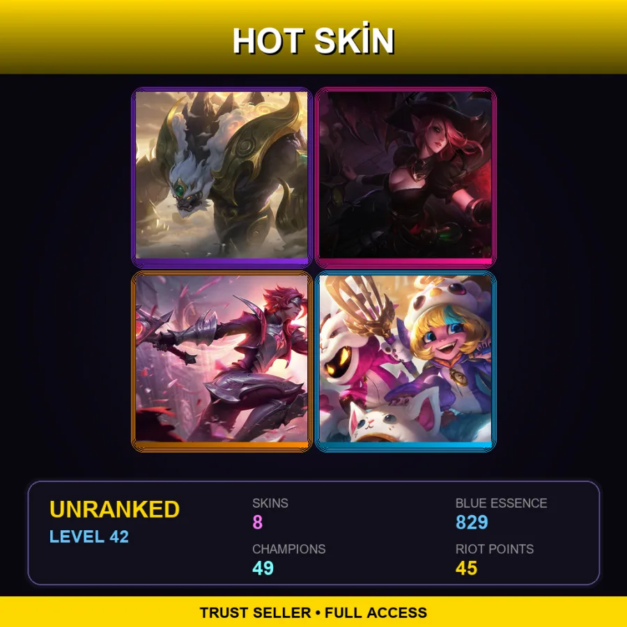 ME | Lv42 | Unranked | 8 Skin | 49 Champ