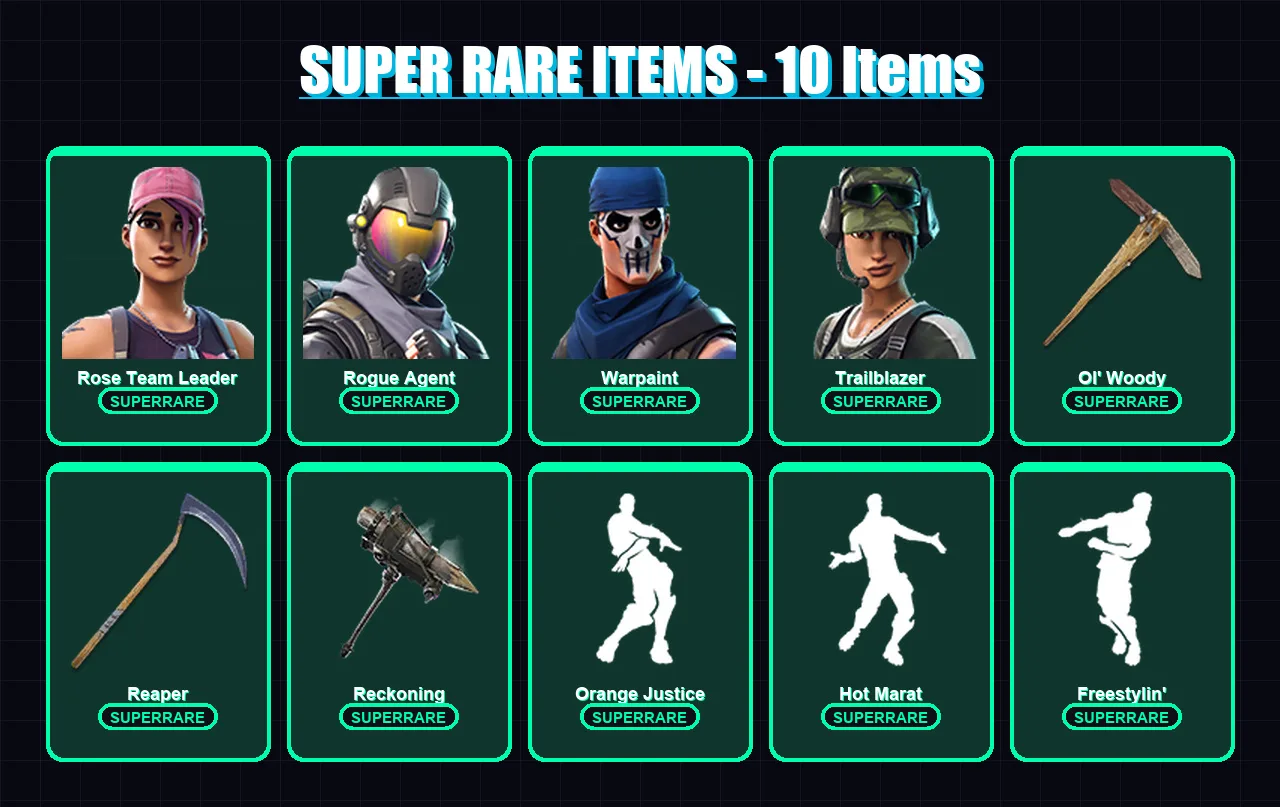 [PC/XBOX] | Rose Team Leader | Rogue Agent | Warpaint | Trailblazer | A.I.M. | 44 skin | 29 pickaxe | 46 emote | 31 glider | Lv338