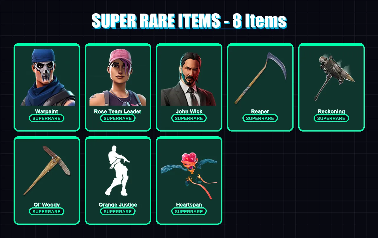 [PC/XBOX] | Warpaint | Rose Team Leader | John Wick | Valor | Drift | 25 skin | 22 pickaxe | 23 emote | 27 glider | Lv287 — Fortnite account