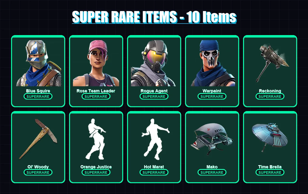 [PS4/PS5/PC] | Blue Squire | Rose Team Leader | Rogue Agent | Warpaint | The Visitor | 93 skin | 80 pickaxe | 95 emote | 83 glider | Lv1092