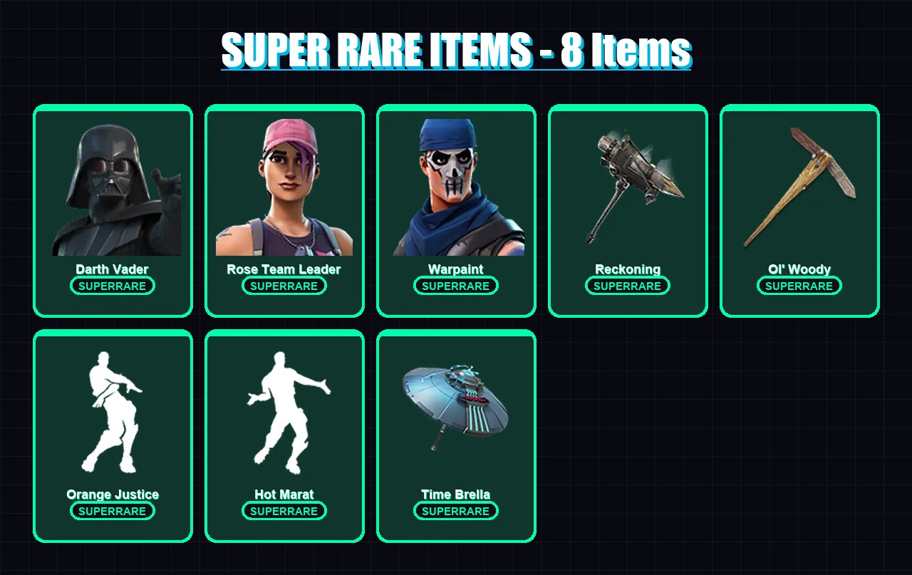 [PC] | Darth Vader | Rose Team Leader | Warpaint | Red Knight | The Foundation | 125 skin | 198 pickaxe | 155 emote | 157 glider | Lv3493