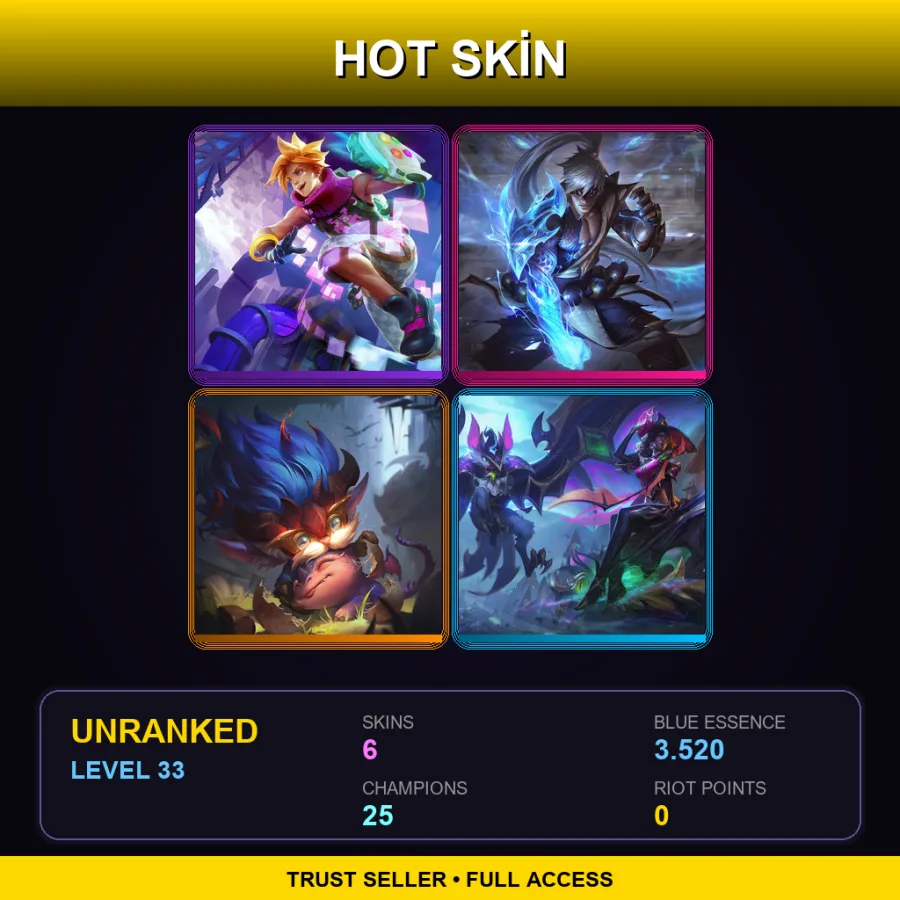 LAN | Lv33 | Unranked | 6 Skin | 25 Champ