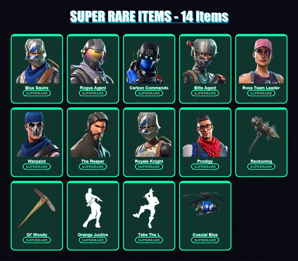 [SWITCH/XBOX/PC] | Blue Squire | Rogue Agent | Carbon Commando | Elite Agent | Rose Team Leader | 83 skin | 55 pickaxe | 63 emote | 64 glider | Lv70 — Fortnite account