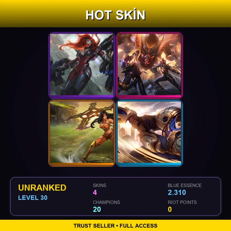 LAS | Lv30 | Unranked | 4 Skin | 20 Champ — Fpx Vayne