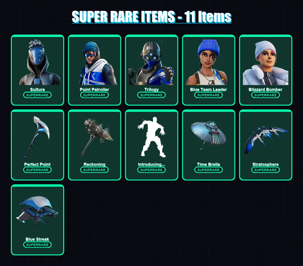 [PC/XBOX] | Sultura | Point Patroller | Trilogy | Blue Team Leader | Blizzard Bomber | 73 skin | 87 pickaxe | 70 emote | 70 glider | Lv923 — Fortnite account