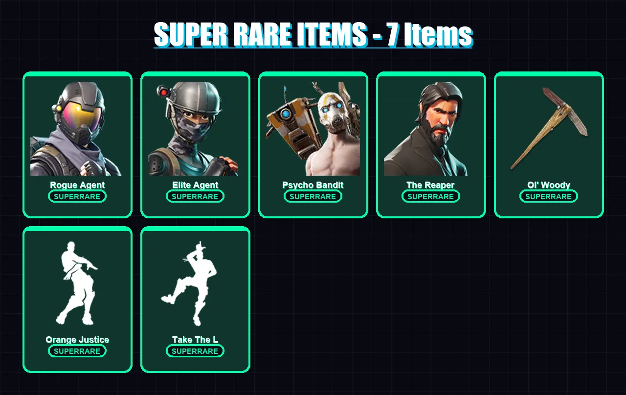 [PC/XBOX/PSN] | Rogue Agent | Elite Agent | Psycho Bandit | The Reaper | Zero | 57 skin | 56 pickaxe | 43 emote | 45 glider | Lv717