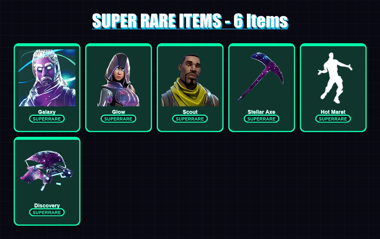 [PC/XBOX/PSN] | Galaxy | Glow | Drift | Wild Card | Power Chord | 42 skin | 49 pickaxe | 55 emote | 52 glider | Lv727