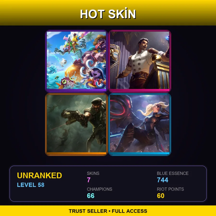 EUNE | Lv58 | Unranked | 7 Skin | 66 Champ
