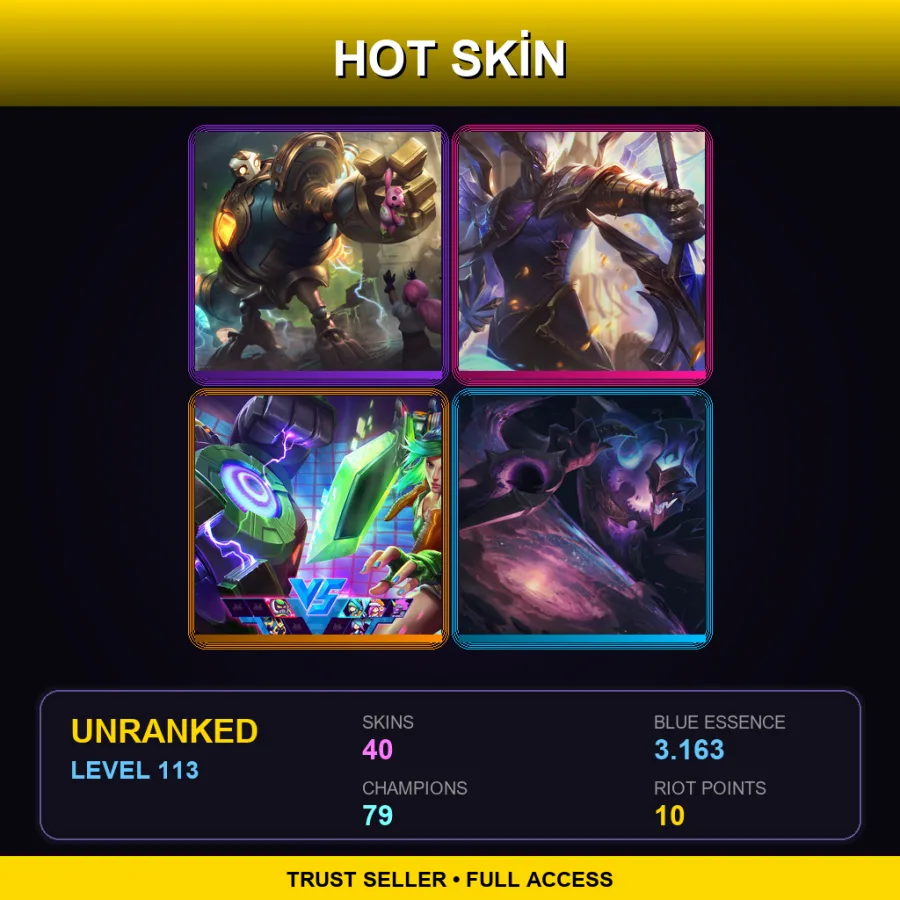 LAS | Lv113 | Unranked | 40 Skin | 79 Champ — Unranked / Smurf League of Legends