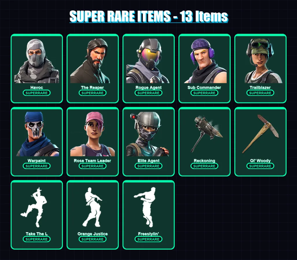 [PC/XBOX/PSN] | Havoc | The Reaper | Rogue Agent | Sub Commander | Trailblazer | 62 skin | 68 pickaxe | 54 emote | 68 glider | Lv669 — Fortnite account