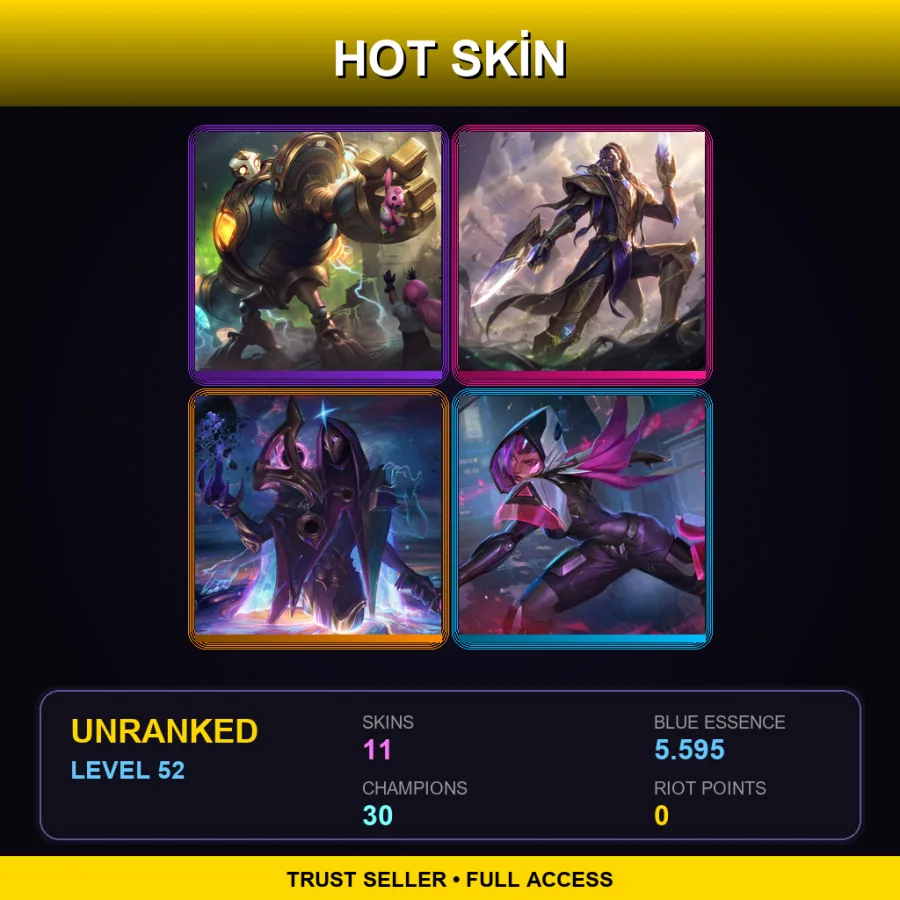 LAS | Lv52 | Unranked | 11 Skin | 30 Champ