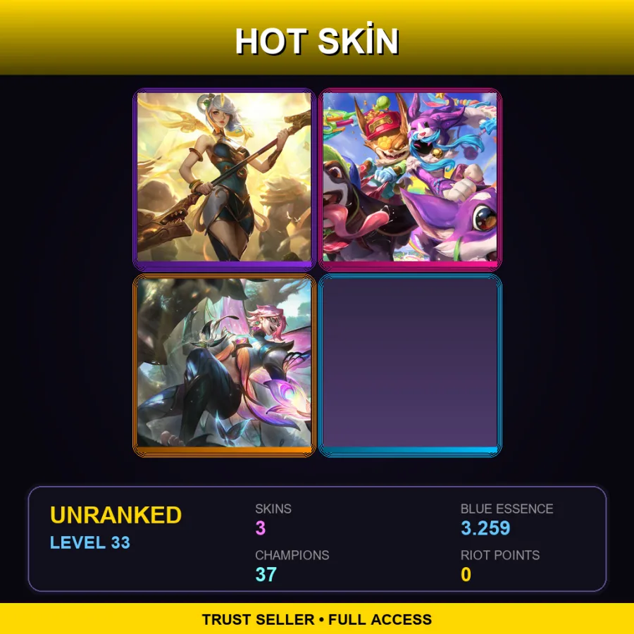 LAN | Lv33 | Unranked | 3 Skin | 37 Champ