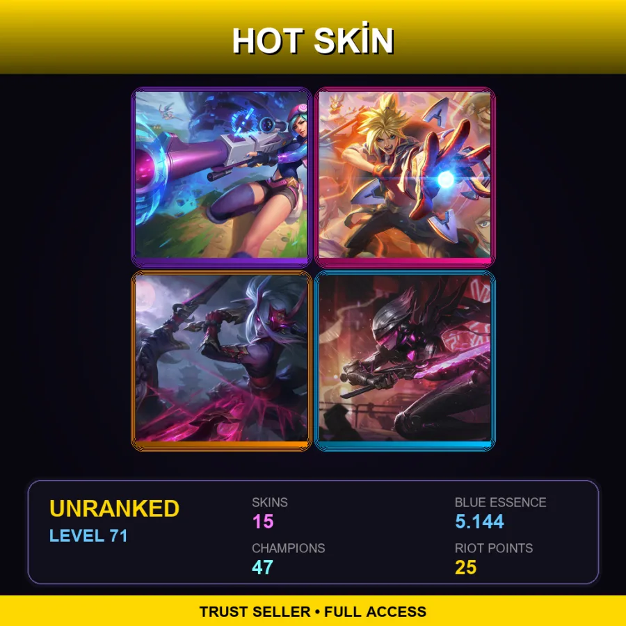 TR | Lv71 | Unranked | 15 Skin | 47 Champ