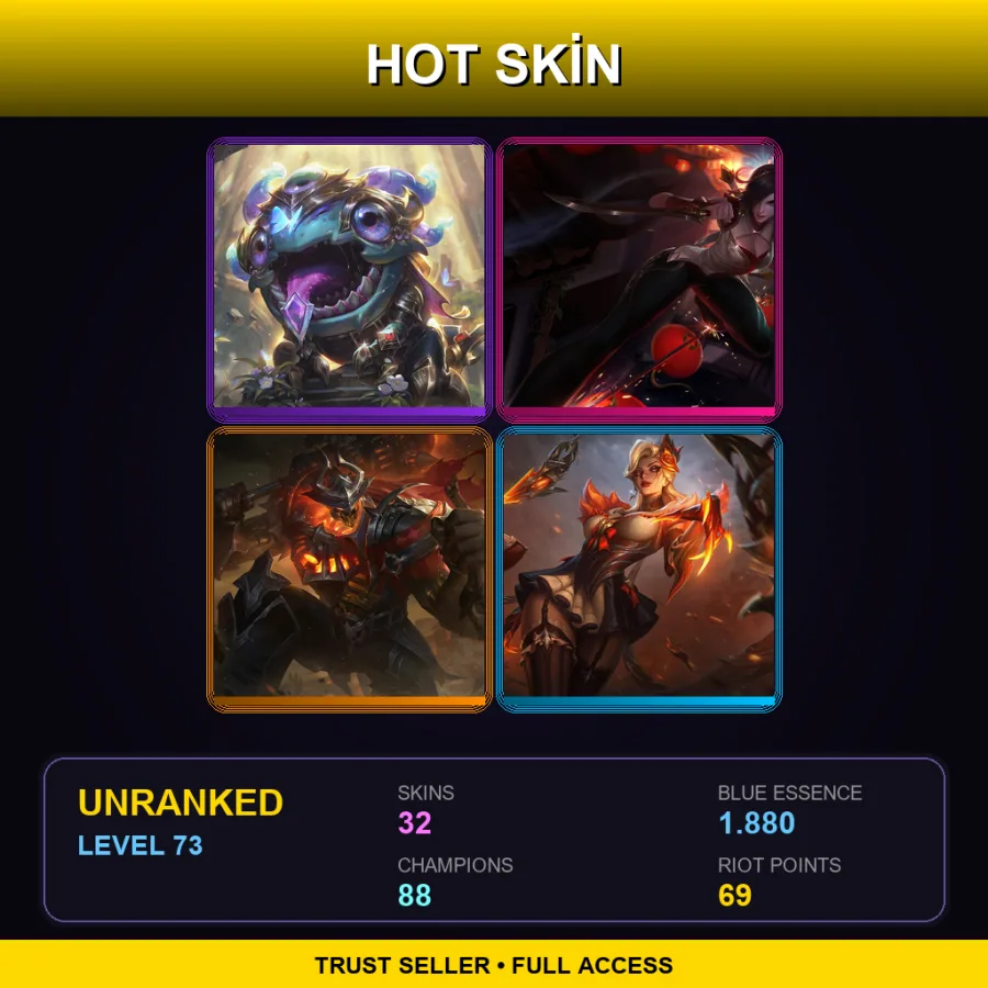 SG | Lv73 | Unranked | 32 Skin | 88 Champ