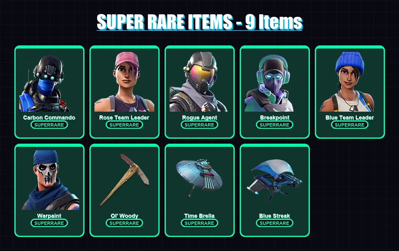[PS4/PS5/XBOX/PC] | Carbon Commando | Rose Team Leader | Rogue Agent | 121 skin | Lv1163