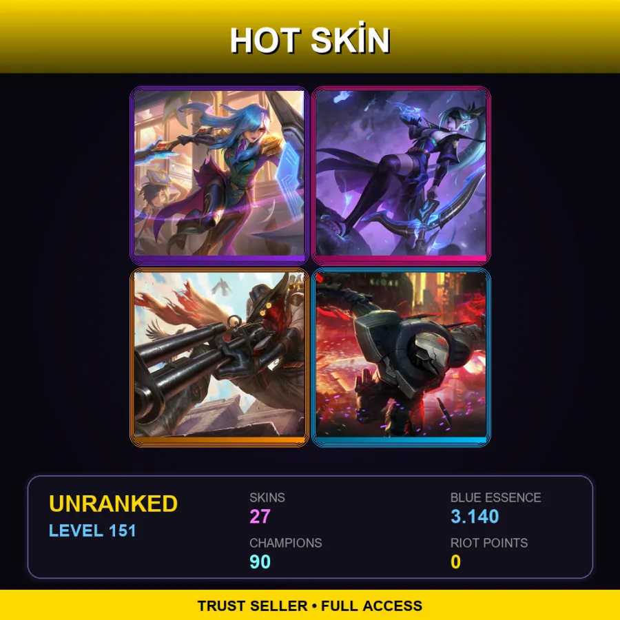 LAN | Lv151 | Unranked | 27 Skin | 90 Champ — Frozen Shen