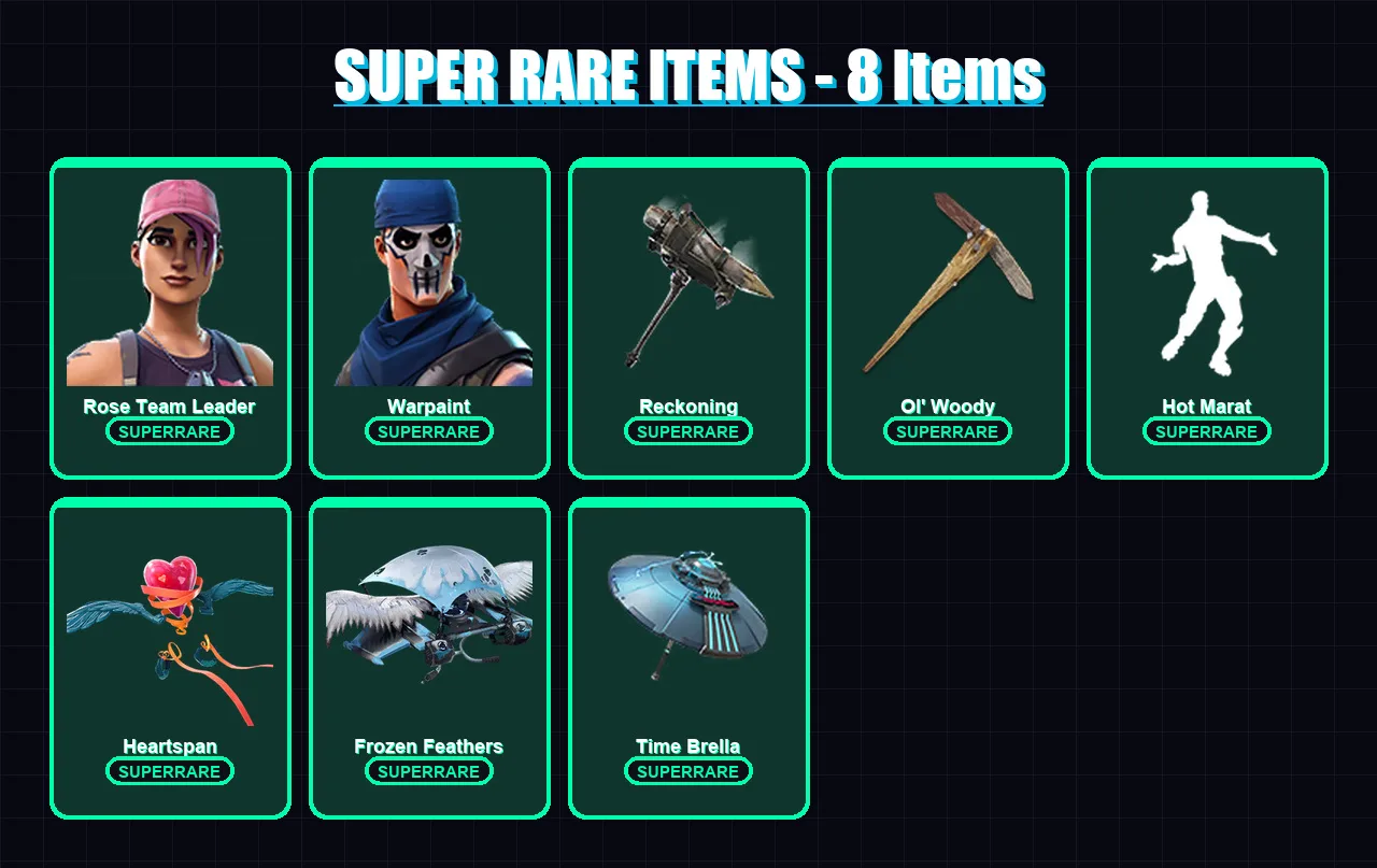 [PC/XBOX/PSN] | Rose Team Leader | Warpaint | Omegarok | Predator | Fade | 154 skin | 184 pickaxe | 134 emote | 176 glider | Lv2424 — Fortnite account
