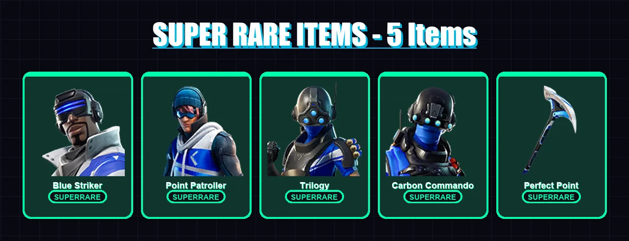 [PS4/PS5/PC] | Blue Striker | Point Patroller | Trilogy | Carbon Commando | Gear Specialist Maya | 9 skin | 8 pickaxe | 7 emote | 5 glider | Lv115