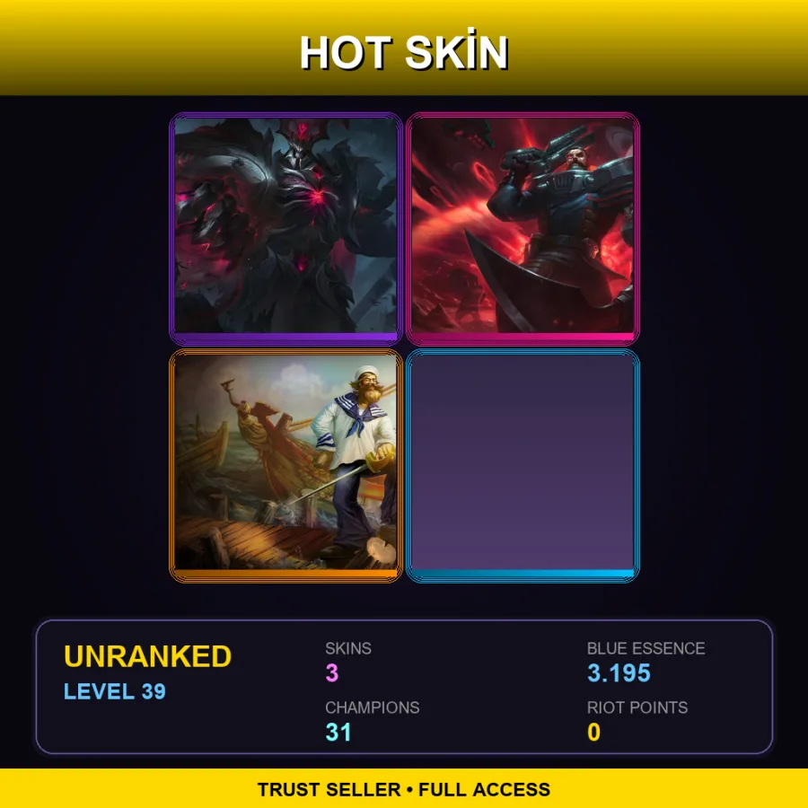 EUNE | Lv39 | Unranked | 3 Skin | 31 Champ