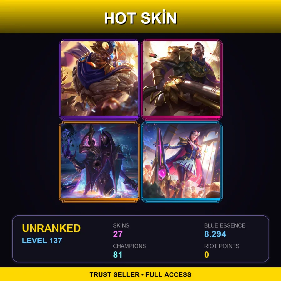 SG | Lv137 | Unranked | 27 Skin | 81 Champ — Battle Academia Wukong